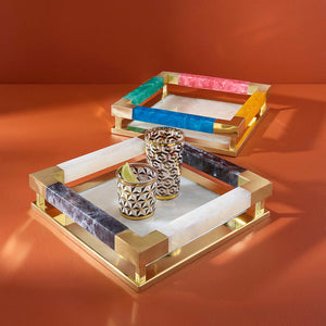 Brass Accent Square Tray | Jonathan Adler Mustique | Oroa.com