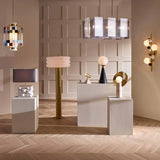 Cylindrical Travertine Table Lamp | Jonathan Adler Halo | Oroa.com