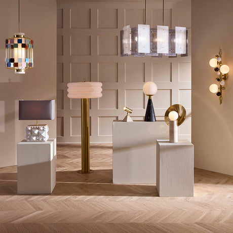 Travertine Pyramid Spotlight | Jonathan Adler Topanga | Oroa.com