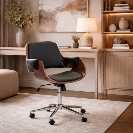   Modern European furniture - Wood and Black Office Chair - www.oroa.com | Oroa.com