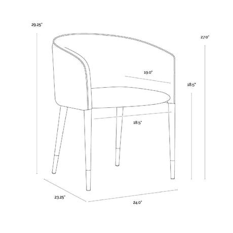 Modern European furniture - Fabric & Leather Dining Armchair - www.oroa.com