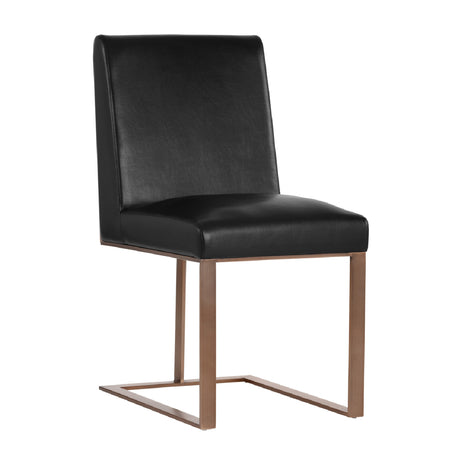 Black Leather Cantilevered Dining Chair by Splendido Dean, alternate view 2