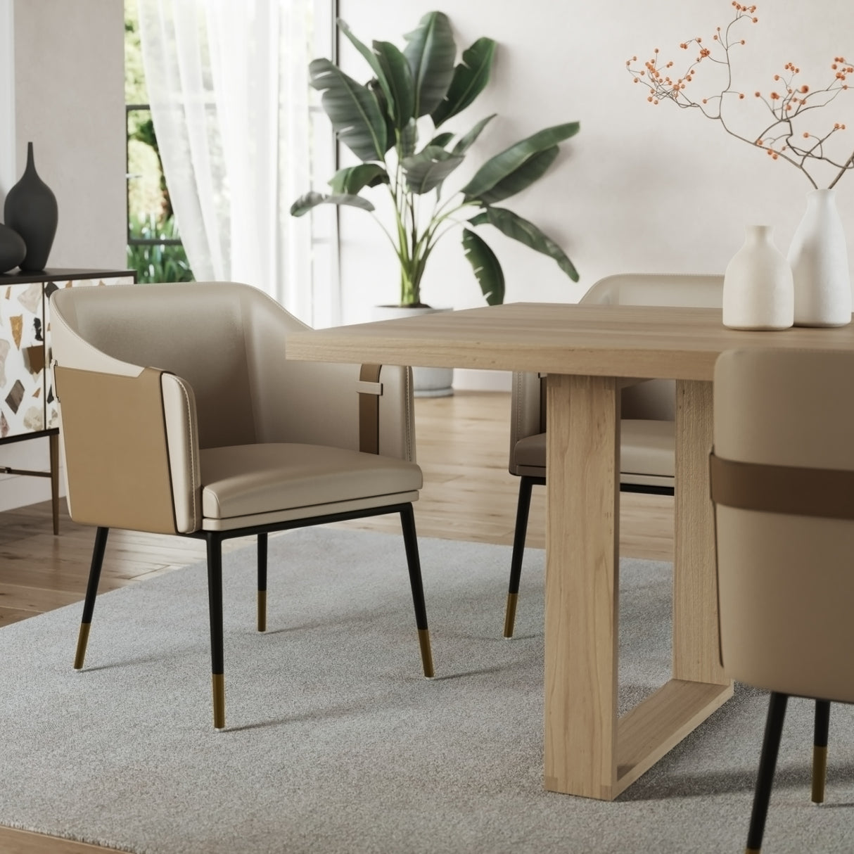   Leather-Inspired Dining Chair | Oroa.com