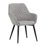 Gray Diamond-Tufted Dining Armchair by Splendido Jayna Dining Chair, alternate view 2