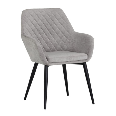 Gray Diamond-Tufted Dining Armchair by Splendido Jayna Dining Chair, alternate view 2