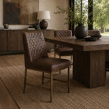 Modern European furniture - Diamond-Stitched Leather-Inspired Dining Chairs (2) - www.oroa.com