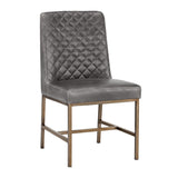 Modern European furniture - Diamond-Stitched Leather-Inspired Dining Chairs (2) - www.oroa.com