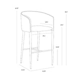 Modern European furniture - Gray Fabric & Leather Bar Stool - www.oroa.com