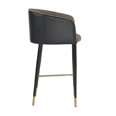 Modern European furniture - Gray Fabric & Leather Bar Stool - www.oroa.com