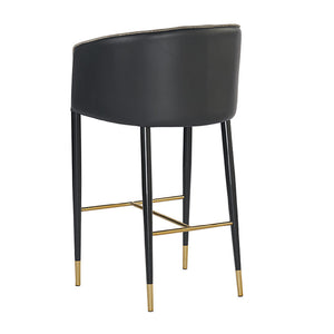   Gray Fabric & Leather Bar Stool | Oroa.com