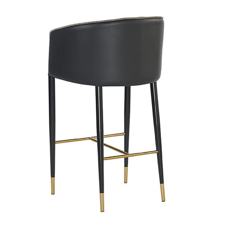 Modern European furniture - Gray Fabric & Leather Bar Stool - www.oroa.com