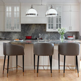 Modern European furniture - Taupe Leather Counter Stool - www.oroa.com