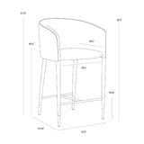 Modern European furniture - Taupe Leather Counter Stool - www.oroa.com