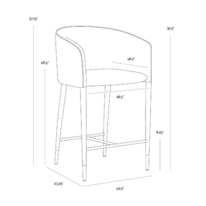   Taupe Leather Counter Stool | Oroa.com