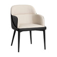 Cream and Black Leather Dining Chair by Splendido Hagan, alternate view 2