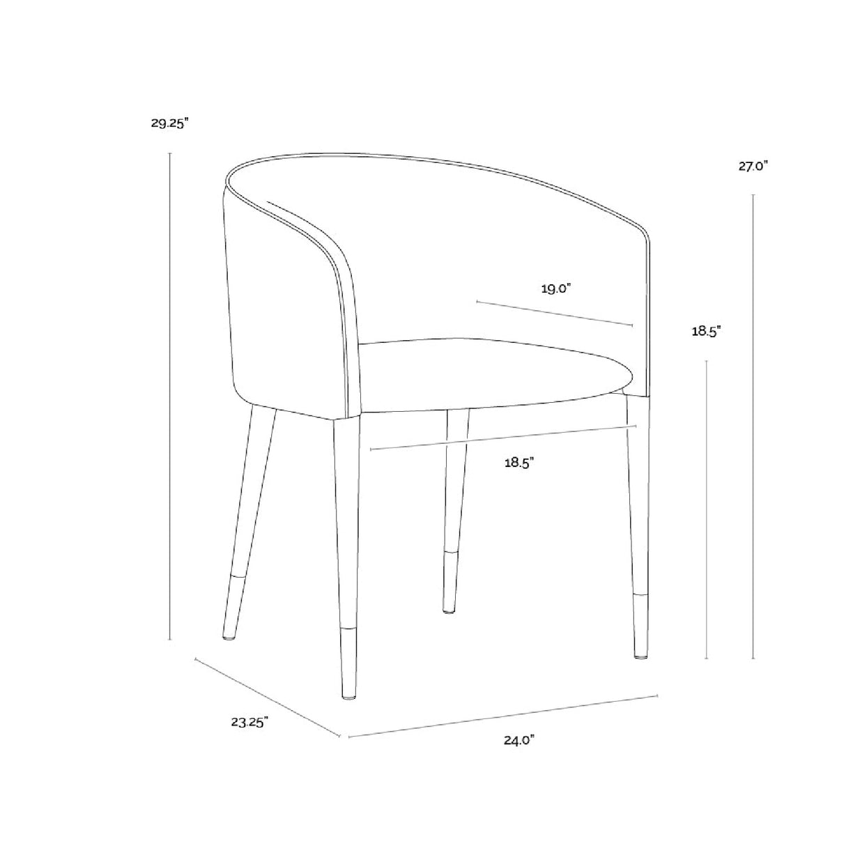   Fabric & Leather Dining Armchair | Oroa.com