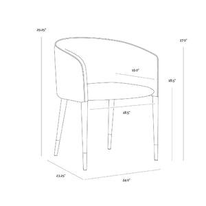   Fabric & Leather Dining Armchair | Oroa.com