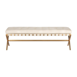   Button Tufted Leather Bench | Oroa.com