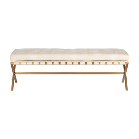 Modern European furniture - Button Tufted Leather Bench - www.oroa.com