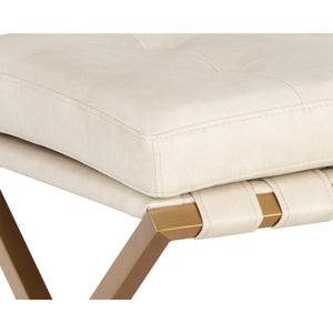   Button Tufted Leather Bench | Oroa.com