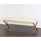 Modern European furniture - Button Tufted Leather Bench - www.oroa.com