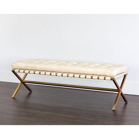 Modern European furniture - Button Tufted Leather Bench - www.oroa.com