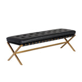 Modern European furniture - Button Tufted Leather Bench - www.oroa.com
