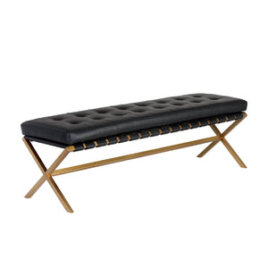   Button Tufted Leather Bench | Oroa.com