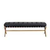 Modern European furniture - Button Tufted Leather Bench - www.oroa.com