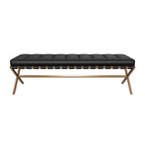Modern European furniture - Button Tufted Leather Bench - www.oroa.com