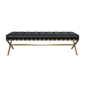   Button Tufted Leather Bench | Oroa.com