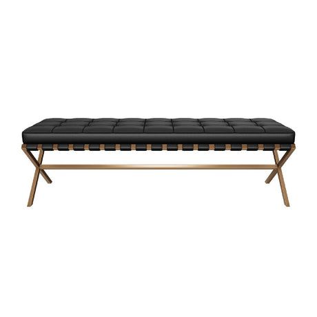 Modern European furniture - Button Tufted Leather Bench - www.oroa.com