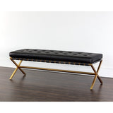 Modern European furniture - Button Tufted Leather Bench - www.oroa.com