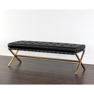   Button Tufted Leather Bench | Oroa.com