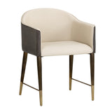 Modern European furniture - Cream Leather Dining Armchair - www.oroa.com
