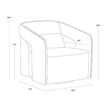 Modern European furniture - Fabric Upholstered Swivel Lounge Chair - www.oroa.com