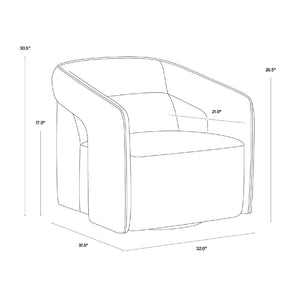   Fabric Upholstered Swivel Lounge Chair | Oroa.com