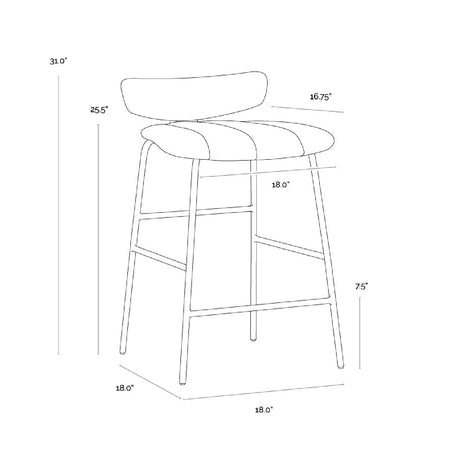 Modern European furniture - Leather Inspired Counter Stool - www.oroa.com