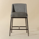 Modern European furniture - Gray Leather Seat Counter Stool - www.oroa.com