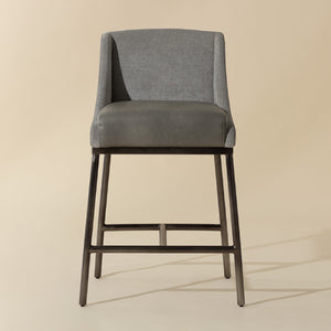   Gray Leather Seat Counter Stool | Oroa.com