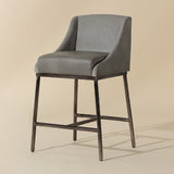 Modern European furniture - Gray Leather Seat Counter Stool - www.oroa.com