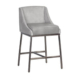 Modern European furniture - Gray Leather Seat Counter Stool - www.oroa.com