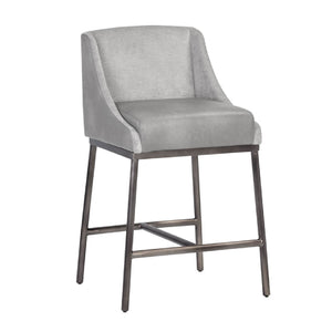   Gray Leather Seat Counter Stool | Oroa.com
