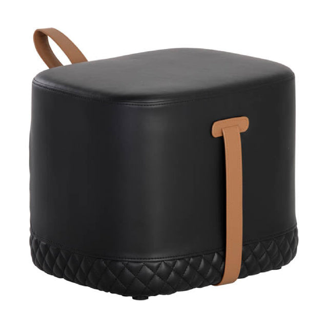 Modern European furniture - Black Leather-Inspired Ottoman - www.oroa.com