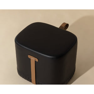   Modern European furniture - Black Leather-Inspired Ottoman - www.oroa.com | Oroa.com