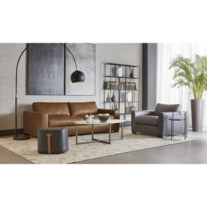   Modern European furniture - Black Leather-Inspired Ottoman - www.oroa.com | Oroa.com
