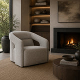 Modern European furniture - Fabric Upholstered Swivel Lounge Chair - www.oroa.com