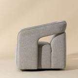 Modern European furniture - Fabric Upholstered Swivel Lounge Chair - www.oroa.com