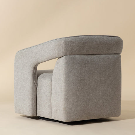 Modern European furniture - Fabric Upholstered Swivel Lounge Chair - www.oroa.com
