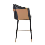 Modern European furniture - Two-Toned Leather Bar Stool - www.oroa.com